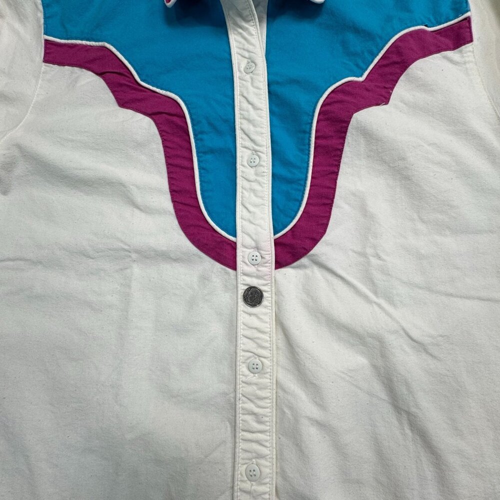 Vintage The San Angelo Collection 80s Western Shirt Mens 48 Multicolor Cotton - Picture 6 of 15